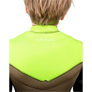 2024 Gul Junior Response 5/4mm Gbs Chest Zip Neopreno RE1251-C1 - Green / Sulphur